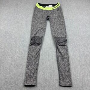 Nike Pro Women Leggings Small Gray Green Dri-Fit Compression Yoga Athletic